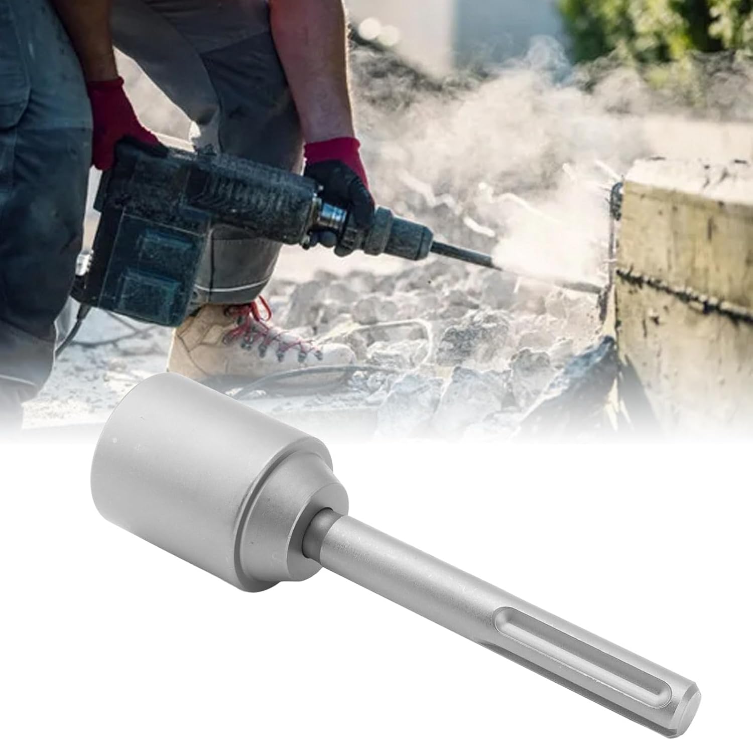 T Post Driver for Driving T Posts, Fence Posts and Ground Rods, 2 Inch Diameter Head, T Post Driver and Fence Post Pounder Work with SDS Max Rotary Hammers and Demolition Hammers (45mm)