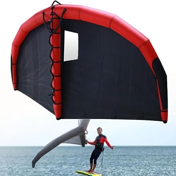 Inflatable Hydrofoil Board with Handheld Sail and Window for Kitesurfing, Windsurfing, and Water Sports