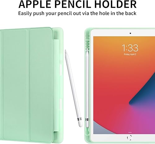 Miniatura 3 de GHINL Funda para iPad 87 generación (20202019) iPad 10.2 pulgadas con soporte para lápices encendidoapagado funda protectora con soporte magnetico