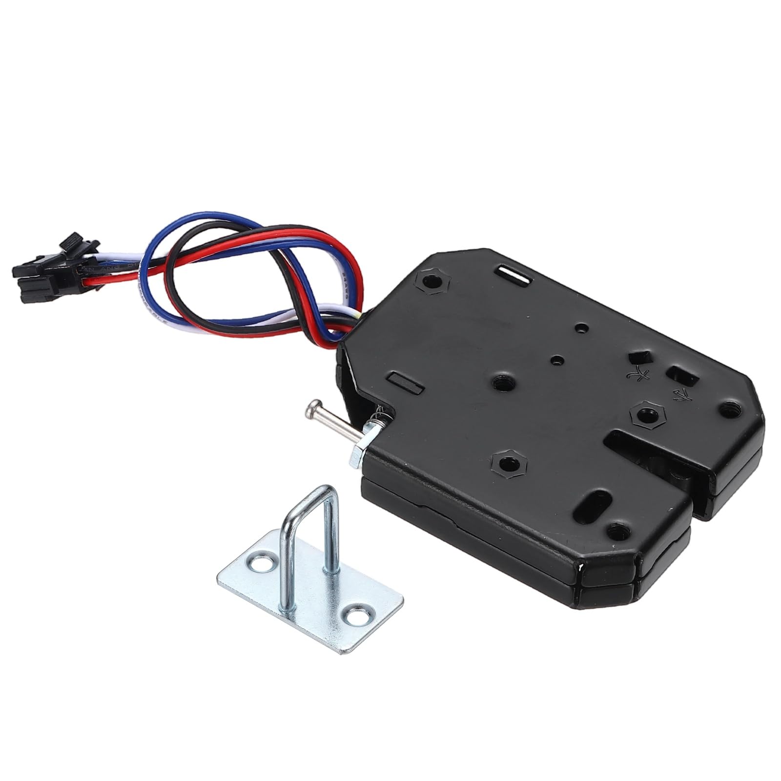 PATIKIL DC 12V 2A Solenoid Cabinet Electronic Spring Lock, (4 Wires), Black, 73 x 58 x 13mm (4 Wires)