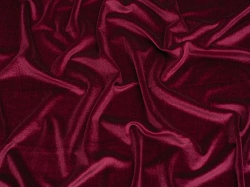 Minerva Core Range Wine Panne Velvet Stretch Knit Fabric