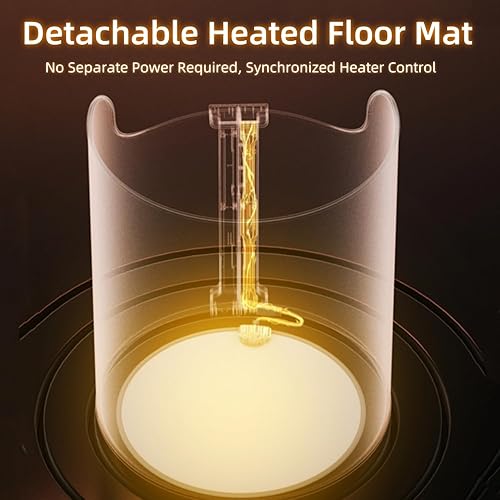 Miniatura 4 de Calentador eléctrico para debajo del escritorio, calentador de pies eléctrico para oficina y hogar, calentador de espacio portátil con tapete