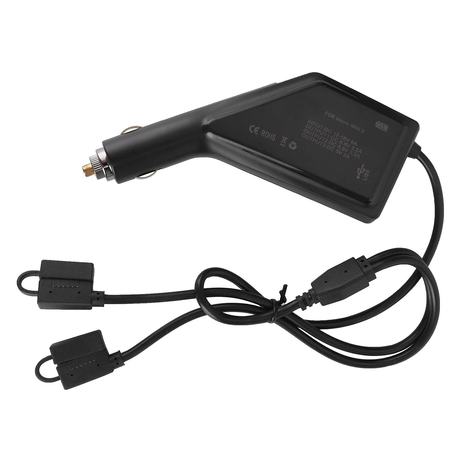 Cargador de batería USB para dron de coche, carga dual para Mini 2, accesorio de viaje, ligero, color negro