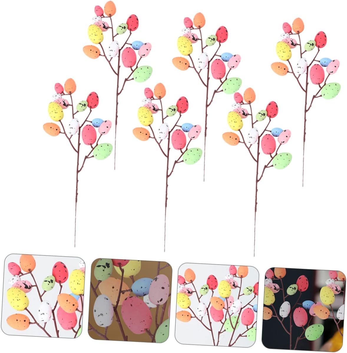 Ciieeo 1set Easter Speckled Bouquets for Home and Garden Decoration for Easter Parties Spring Floral Arrangements and Photo Props