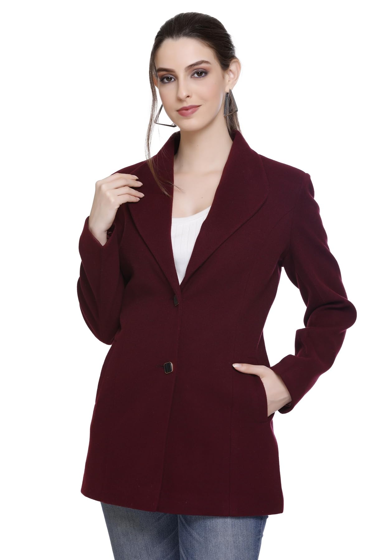 hood culture Women's Winter Tweed Coat | Women Coat For Winters-picture-23