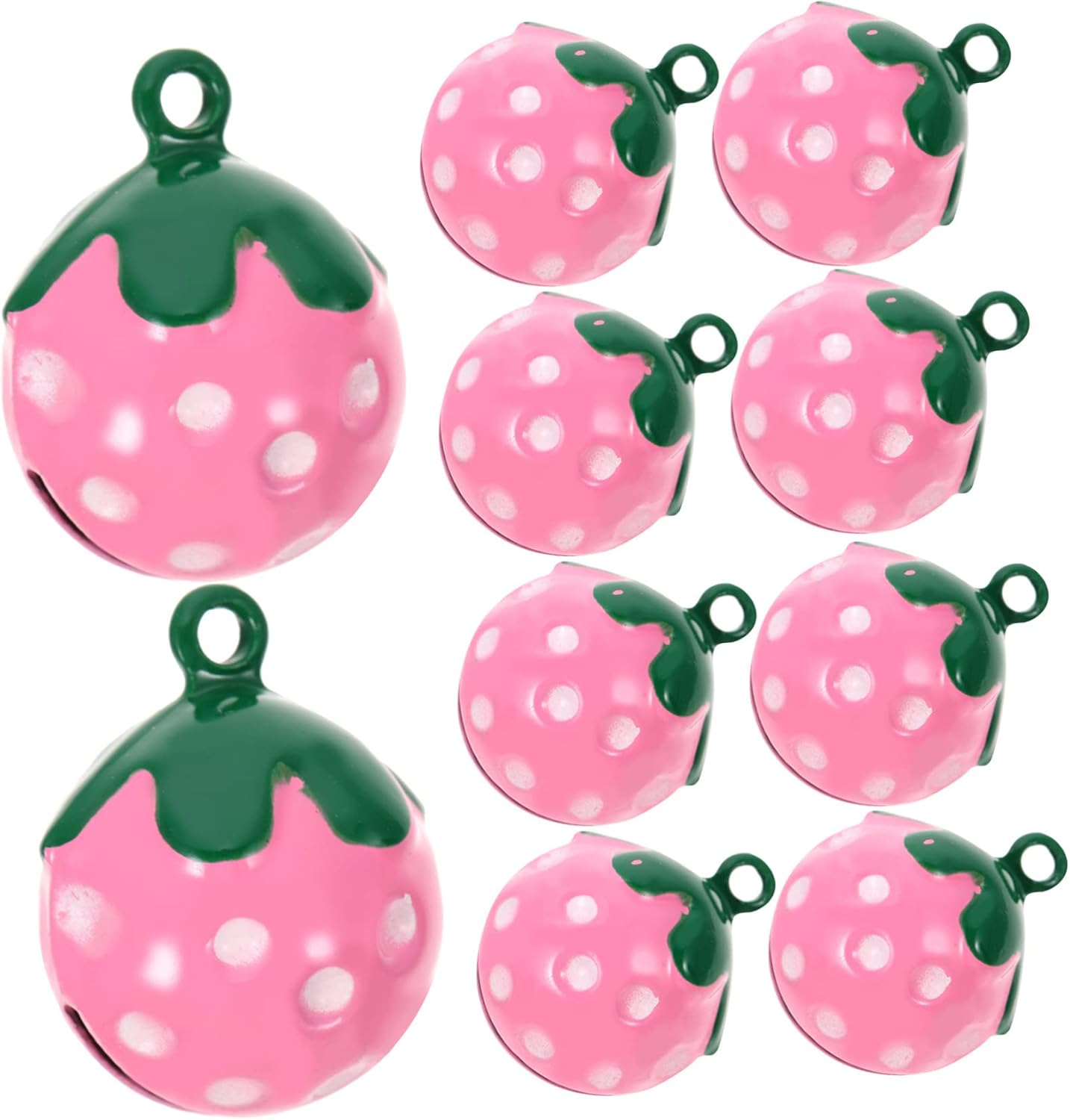 VICASKY 10Pcs Strawberry Shaped Cat Collar Bells Cute Pendant Accessories for Pet Necklaces Hanging Decoration Charm for Bags and Gifts