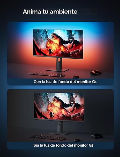 Miniatura 8 de Govee Luz de juego para monitor G1, retroiluminación LED RGBIC para PC de 27 a 34 pulgadas, luces LED inteligentes para monitores con combinación de
