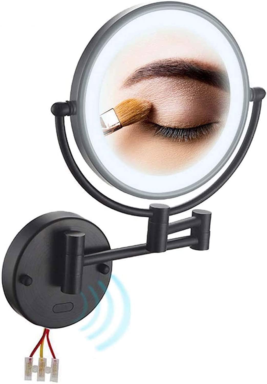 Grossissement de maquillage 7X et miroir rotation ronde 360 pour se raser et soins visage