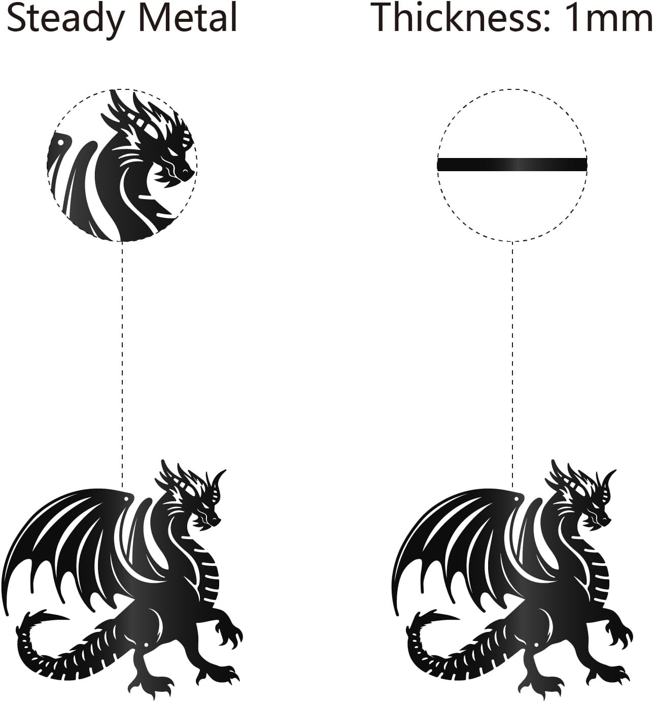 CREATCABIN Metal Dragon Wall Decor Black Iron Wall Hanging Western Fairytale Fly Dragon Animal Sculpture Wall Artwork Sign Ornament for Living Room Office Garden Balcony Decoration 11.8 x 11.8 Inch