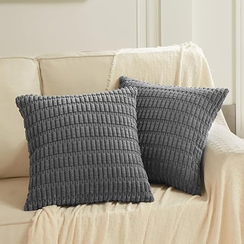 Miniatura 8 de Fancy Homi Paquete de 2 fundas de almohada decorativas lumbares de color gris pardo de 12 x 24 pulgadas para sala de estar, sofá, cama, sofá,