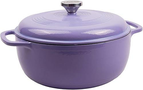 Lodge - Horno holandés esmaltado, 6 cuartos de galón, color lila