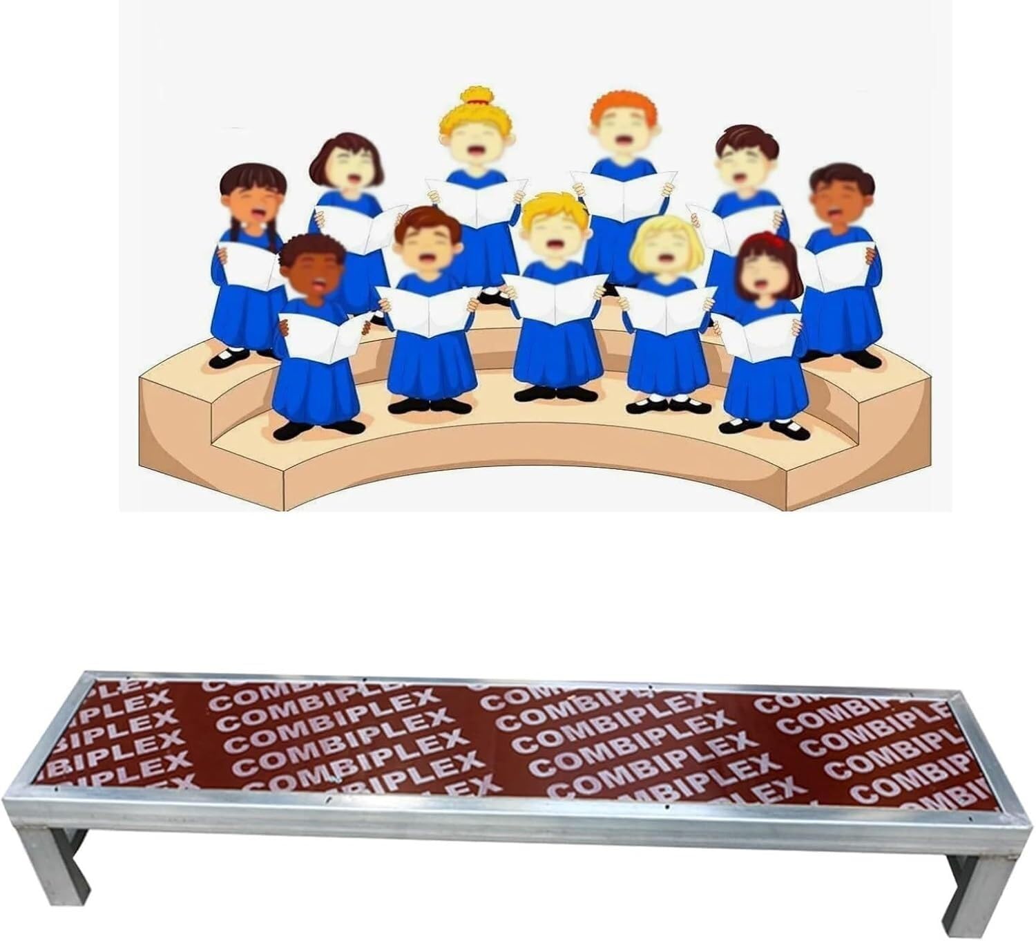HGOuhK Folding Choral Stairs Portable Choir Risers, Easy To Assemble And Move; Single-tier Podium Stands, Suitable For Performances And Various Events Choir Stage Risers