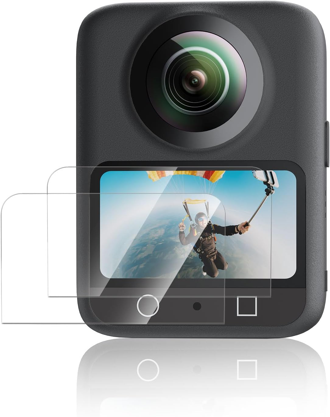 TELESIN Osmo 360 ekran koruyucu folyo sertleştirilmiş camdan | DJI Osmo 360 için sertleştirilmiş cam folyo aksesuarı, sertlik derecesi 9H, çizilmez, %99 şeffaflık, 2,5D kenar, statik uygulama