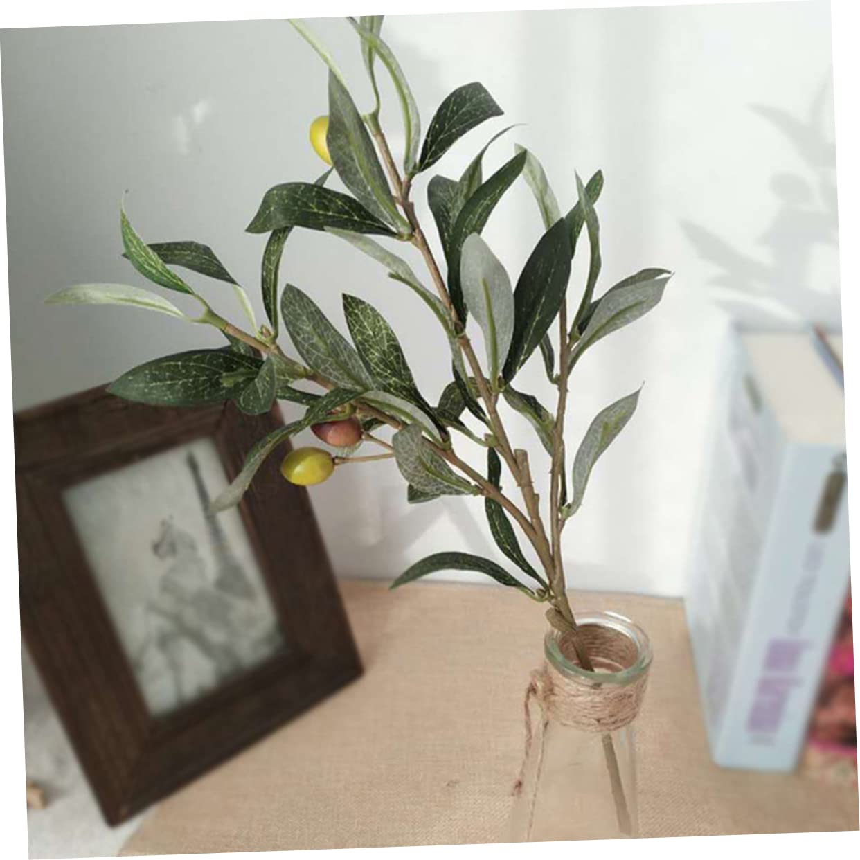 Amosfun 12pezzi Rami Di Ulivo Artificiali Foglie Decorative Per Decorazioni Di Casa Matrimonio Feste e Ufficio Piante Simulazione Realistiche Per Interni Ed Esterni