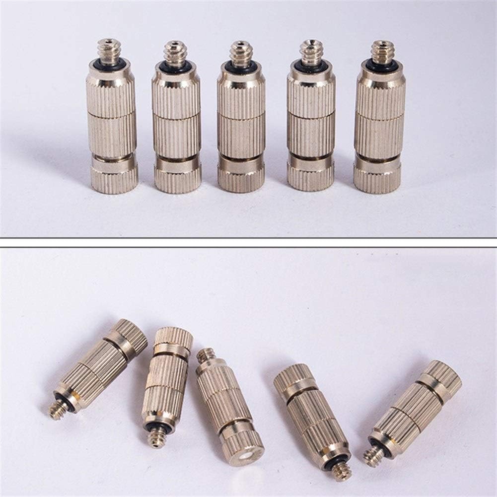 100pcs Brass Misting Nozzle Kit for Cooling System, High Pressure 3/16" Threaded Mister Nozzles, Anti-drip Fogging Spray Head for Landscaping, Air Humidification, Brushed Nickel (Size : 0.15mm)