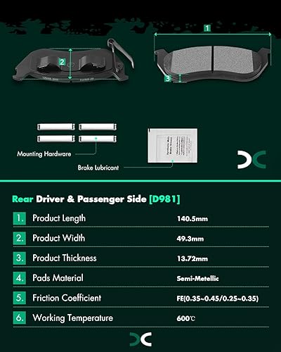 Miniatura 4 de SCITOO - Juego de pastillas de freno de disco de cerámica