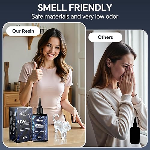 Miniatura 4 de 500 g de resina UV, transparente y cristalina, resina epoxi de curado UV duro, fórmula mejorada, inodora, kit de pegamento activado por energía