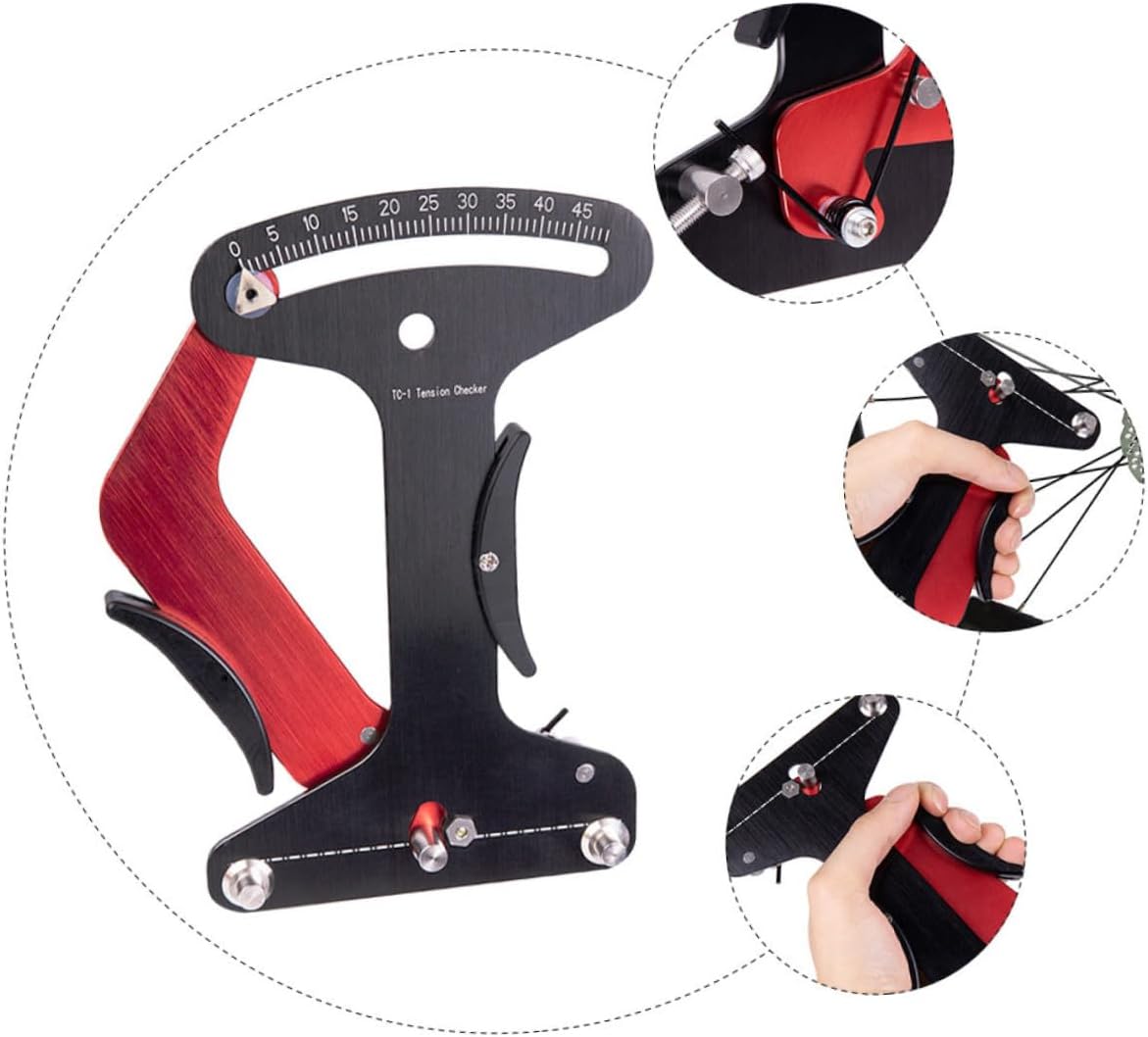 POPETPOP Portable Bike Spoke Tension Accurate Spoke Tension Measuring Tool with Comparison Table for Wheel Builders and Bike Accessories