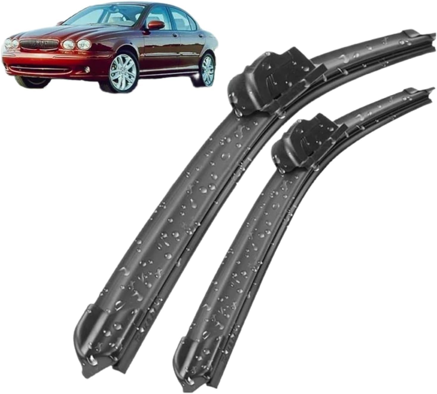 ZhangXD Front Windscreen Wipers For Jaguar X-Type 2001-2009, Windshield Window Brush Front Wiper Blades All-Weather Replacement Set Easy Installation