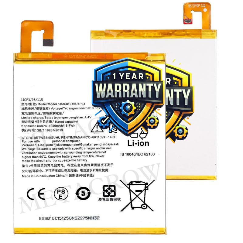 Image of Original L16D1P34 Battery Compatible for Lenovo Tab 4 8 (TB-8504F TB-8504X) Battery - (4850mAh) - 1 Year Warranty MC10
