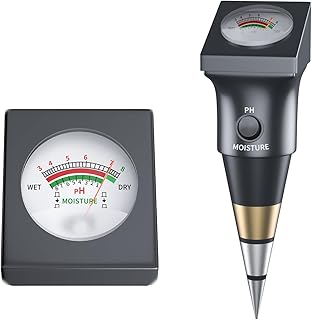 Slyfox 土壌酸度・湿度計 起電式土壌測定器 電池不要 高精度 pH測定器 水遣りチェッカー 日本語説明書付き【太】