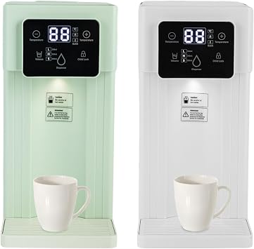 Desktop Instant Hot Water Dispenser, 1500W 3L Countertop Boiling Water Dispenser with Water Tray Fit Kitchen Counter Powerful Countertop Water Filter System Smart Touch Screen White
