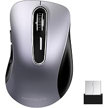 memzuoix 2.4G Wireless Mouse, 1400 DPI Mobile Optical Cordless Mouse with USB Receiver, Portable Computer Mice Wireless Mice for Laptop, PC, Desktop, MacBook, 5 Buttons Gunmetal