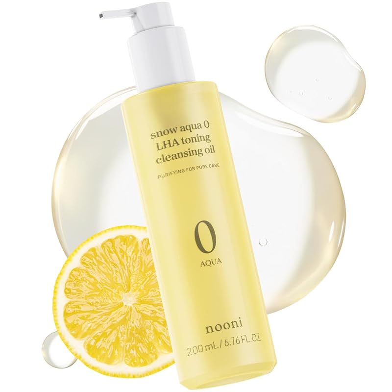 NOONI Snow Aqua 0 LHA Toning Cleansing Oil, óleo de limpeza facial, 200 mL