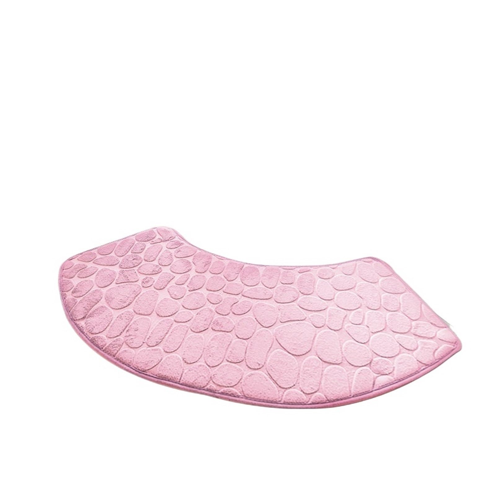 Curved Shower Mat Bathroom Mat Curve Foot Curved Bath Non-Slip Absorbent Floor Toilet Shower(Color 6)