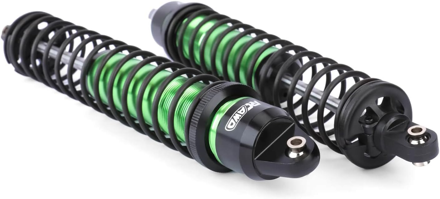 RCAWD Xmaxx 8S 6mm Bold Shaft & 2 Types of Hardness Springs Shock Absorbers, 60% Upgrades,for TRAXXAS X-Maxx Ultimate Front Rear RC Shocks Damper 1/5 Part #7761R 77086-4 77096-4 77097-4 Green