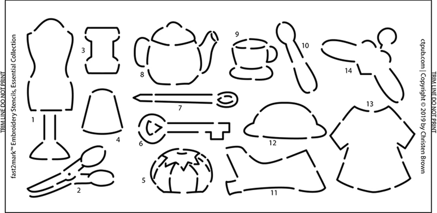 Embroidery Stencils Darling Motif Collection: 100+ Easy to Mark Designs, Includes Alphabet & Numerals! (Fast2Mark)