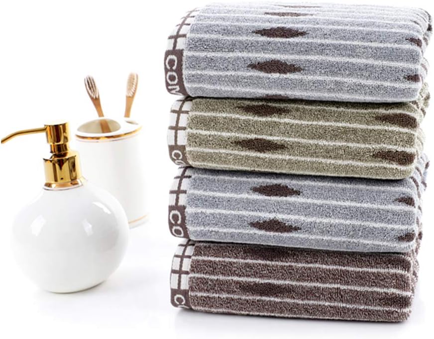 Hоttеѕt Sаlе Pidada Hand Towels Set of 2 100% Cotton Striped Pattern Highly Absorbent Soft Towel for Bathroom 13.4 x 29 Inch (Gray)