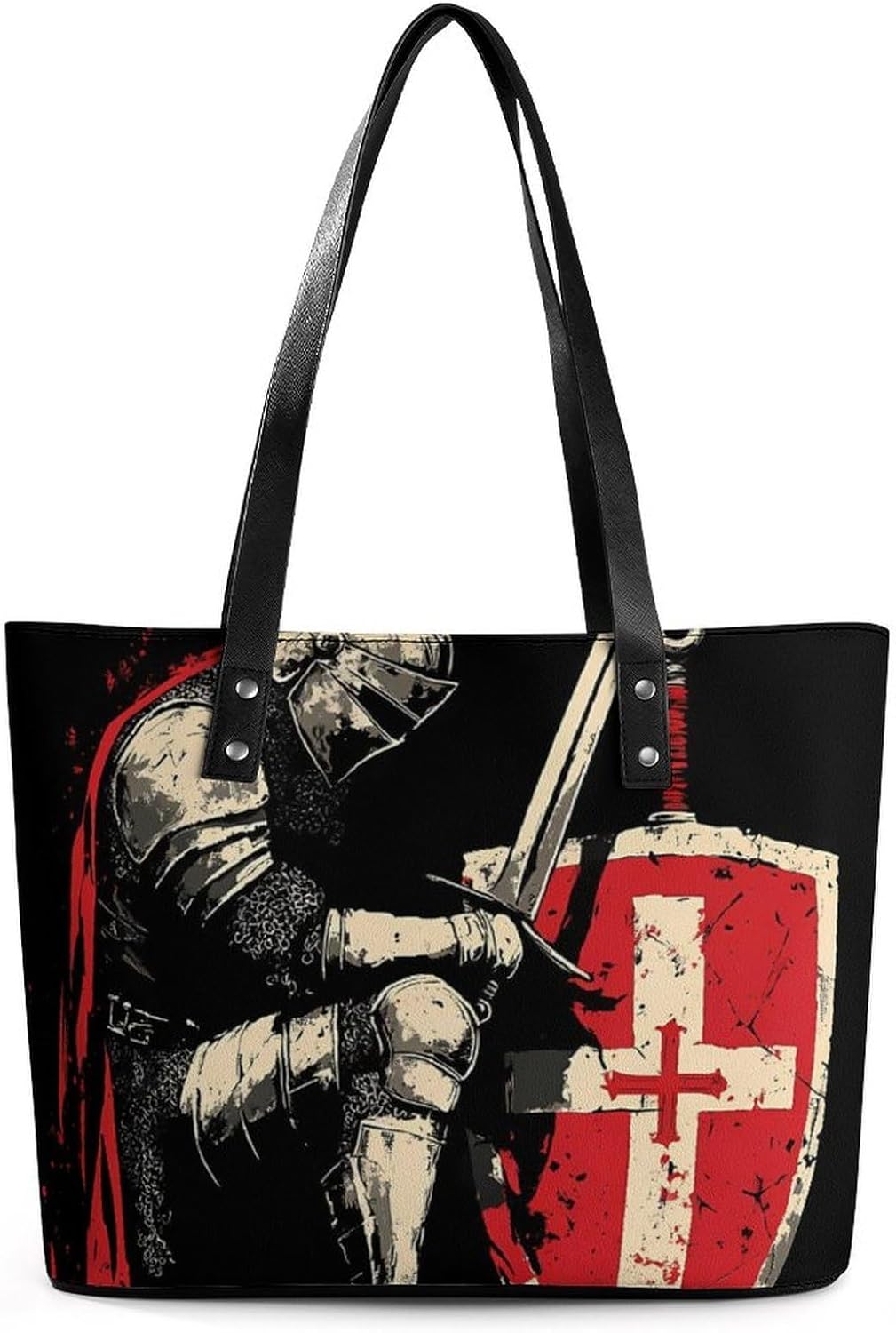 Knight Templar Women's Tote Leather Handbag Shoulder Bag Purse for Shopping Travel