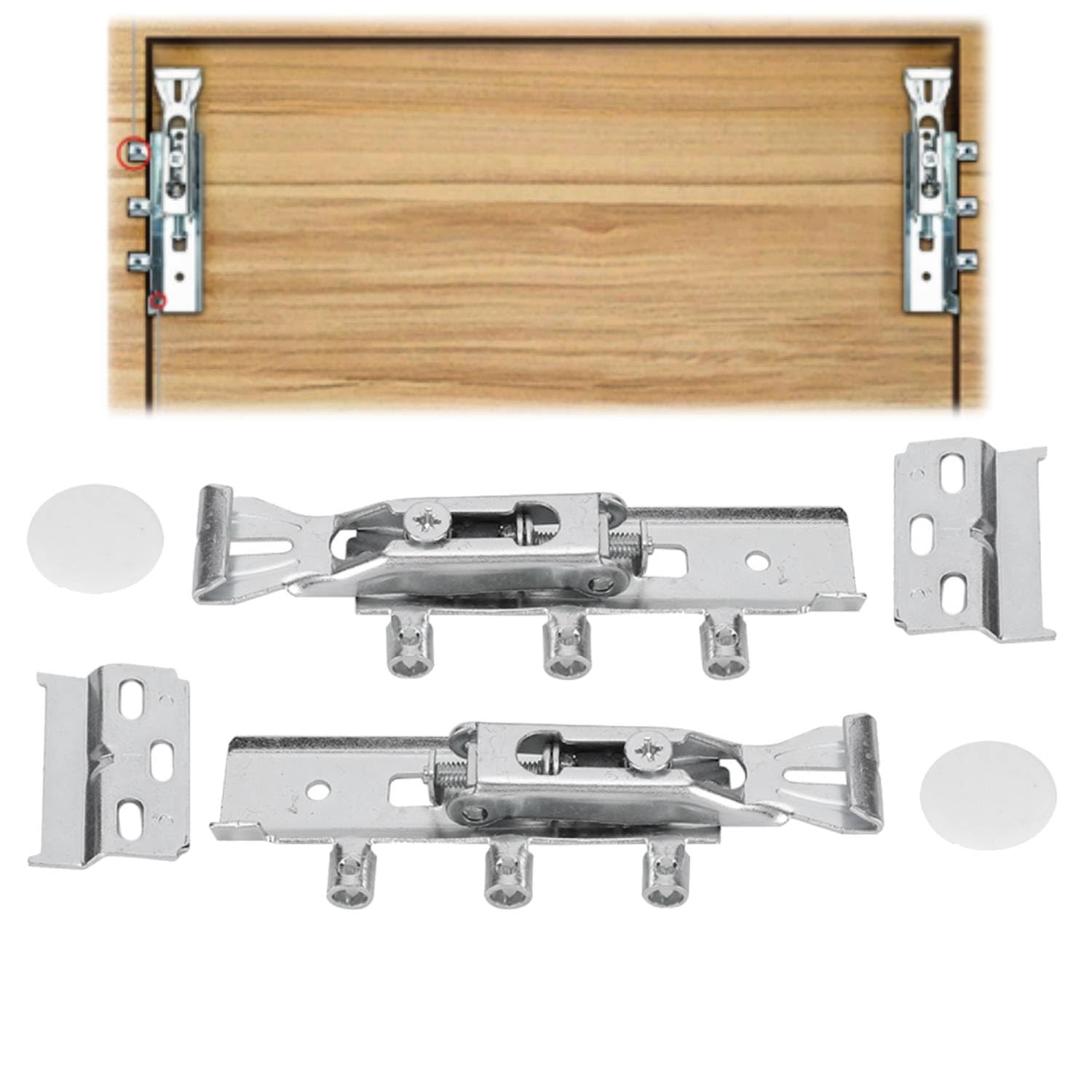 2Pcs Kitchen Cabinet Sospensione Rail, Universal Hidden Kitchen Cabinet Staffa Regolabile 150 kg Codice Sospensione per Armadio Montato A Parete Heavy Duty Cucina Parete Armadio Montato A Parete