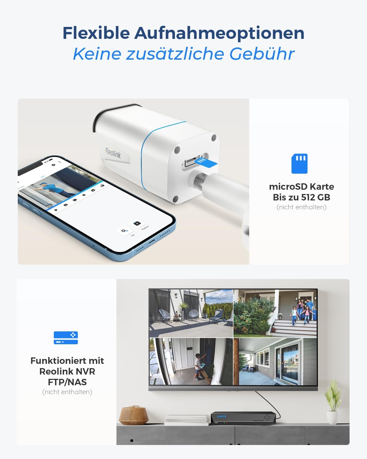 Reolink 4K Smarte PoE IP Kamera Outdoor mit Personen-/Autoerkennung, 5X optischer Zoom Überwachungskamera Aussen, Spotlight, Farbige Nachtsicht, Zwei-Wege-Audio, microSD Kartensteckplatz, RLC-811A