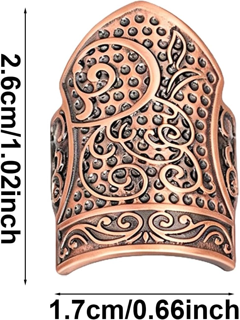 Elegant European Court Style Shield-Shaped Copper Sewing Thimble Finger Protector - Excellent for Hand Embroidery, Cross Stitch, Knitting, and Quilting (Silver)
