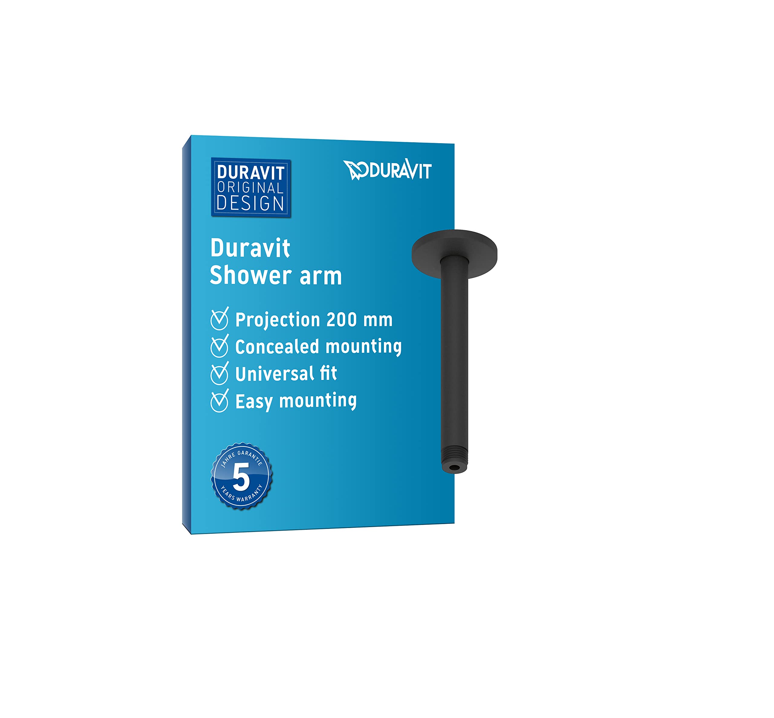 DURAVIT Ceiling Shower Arm - 200mm - Black
