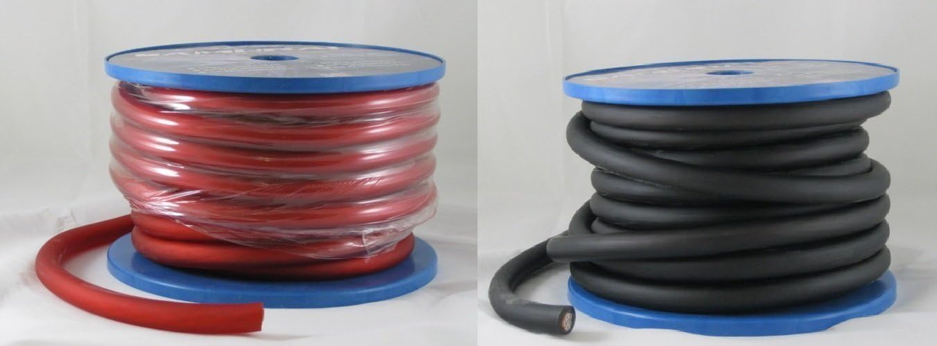 Bc1/0b-20 1/0 Gauge 6' X 2, Power/ground Wire Battery Cable 1 Blk, 1 Red