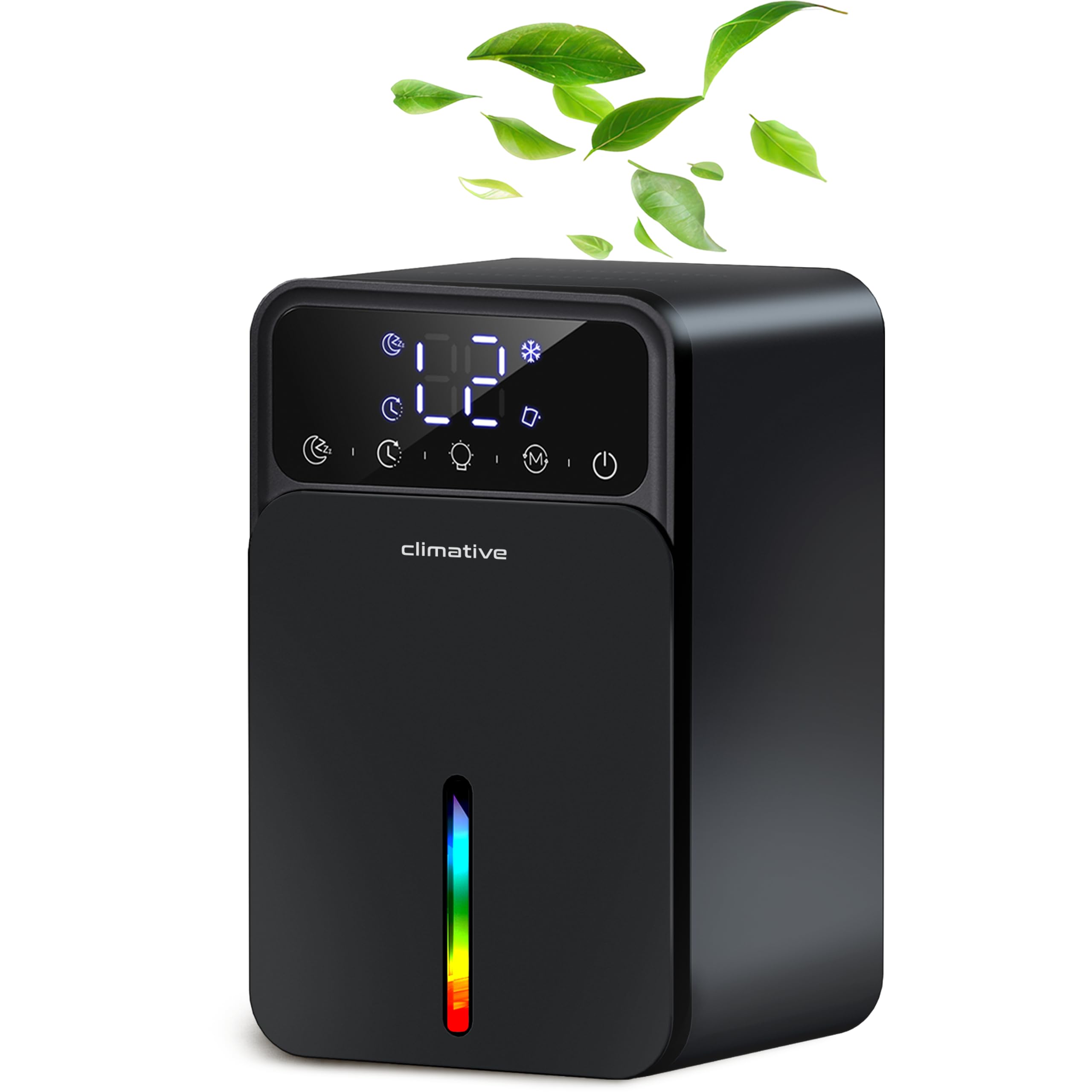 elektryczny osuszacz powietrza LUXE UV 0,35 l/24 h, timer LED, cichy, mały, z funkcją auto-defrost, osuszacz do domu, mieszkania i łazienki, przeciw wilgoci i pleśni, czarny
