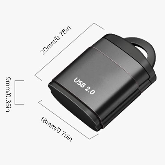 Mini USB Card Reader, Mini High Speed USB 2.0 Card Reader, USB Micro S-D Card Reader, TF Memory Card Adapter, Card Reader with Chain, Micro USB Cartridge for Computer Desktop Laptop Notebook