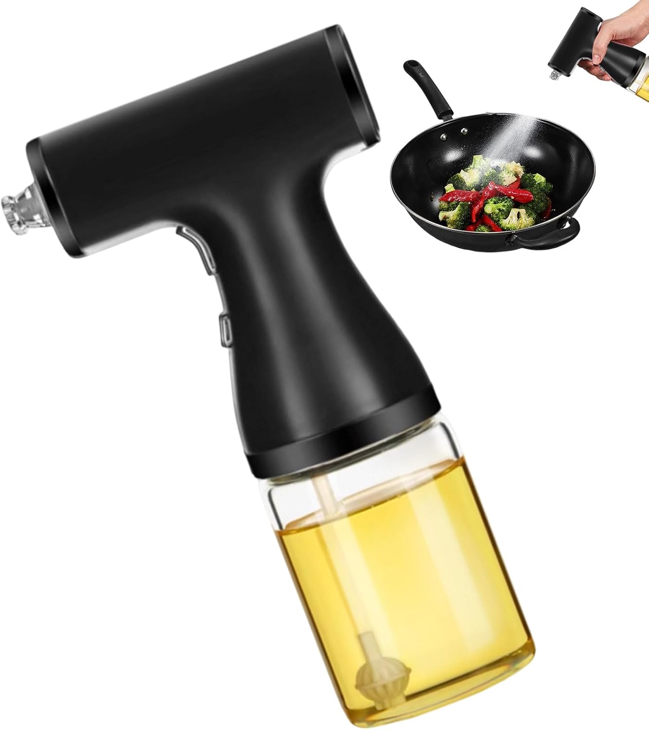 Cooking Oil Spray Bottle - 250ml Leak-Proof Liquid Container | Olive Oil Spray Bottle for Cooking | for Kitchen Meal-Prep Baking BBQ Frying Salad-Making Camping Buffet Home Chefs