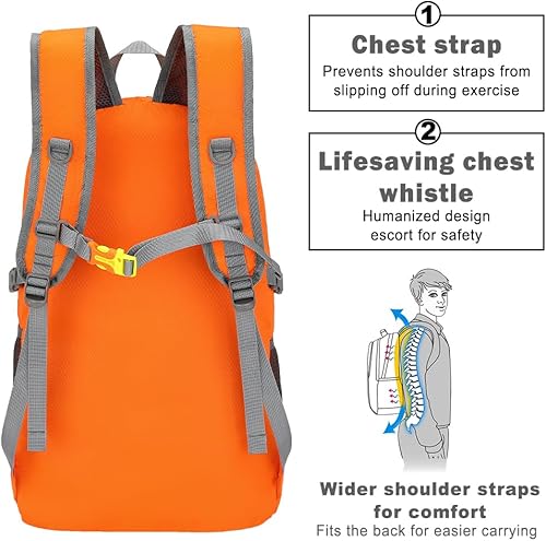 Miniatura 10 de WEREWOLVES 2035L Lightweight Hiking Backpack, Ultralight Water Resistant Packable Daypack for Women Men