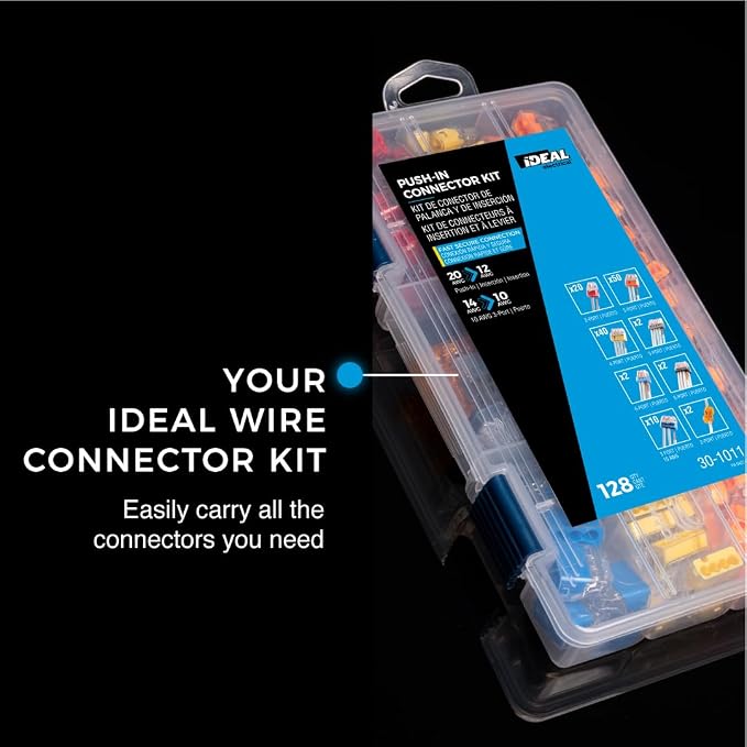 Kit de conectores eléctricos Push-In 12 AWG, 128 piezas miniatura 7