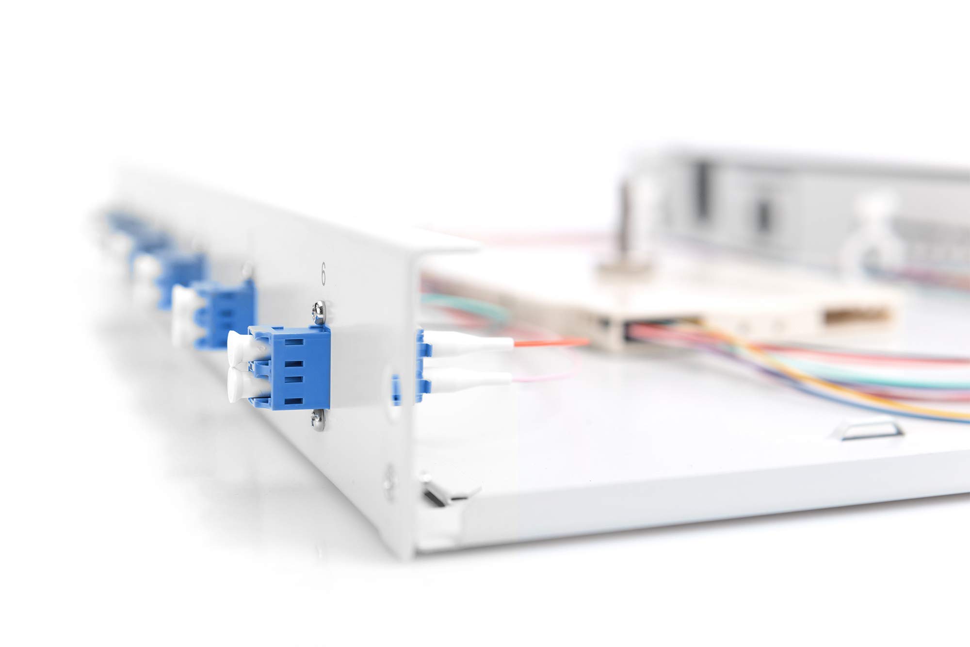 DIGITUS boîte d'épissure Fibre Optique 6 couplages - LC - OS2-1U - 19 Pouces - Single-Mode Simplex - avec Cassette d'épissure - Montage en Rack