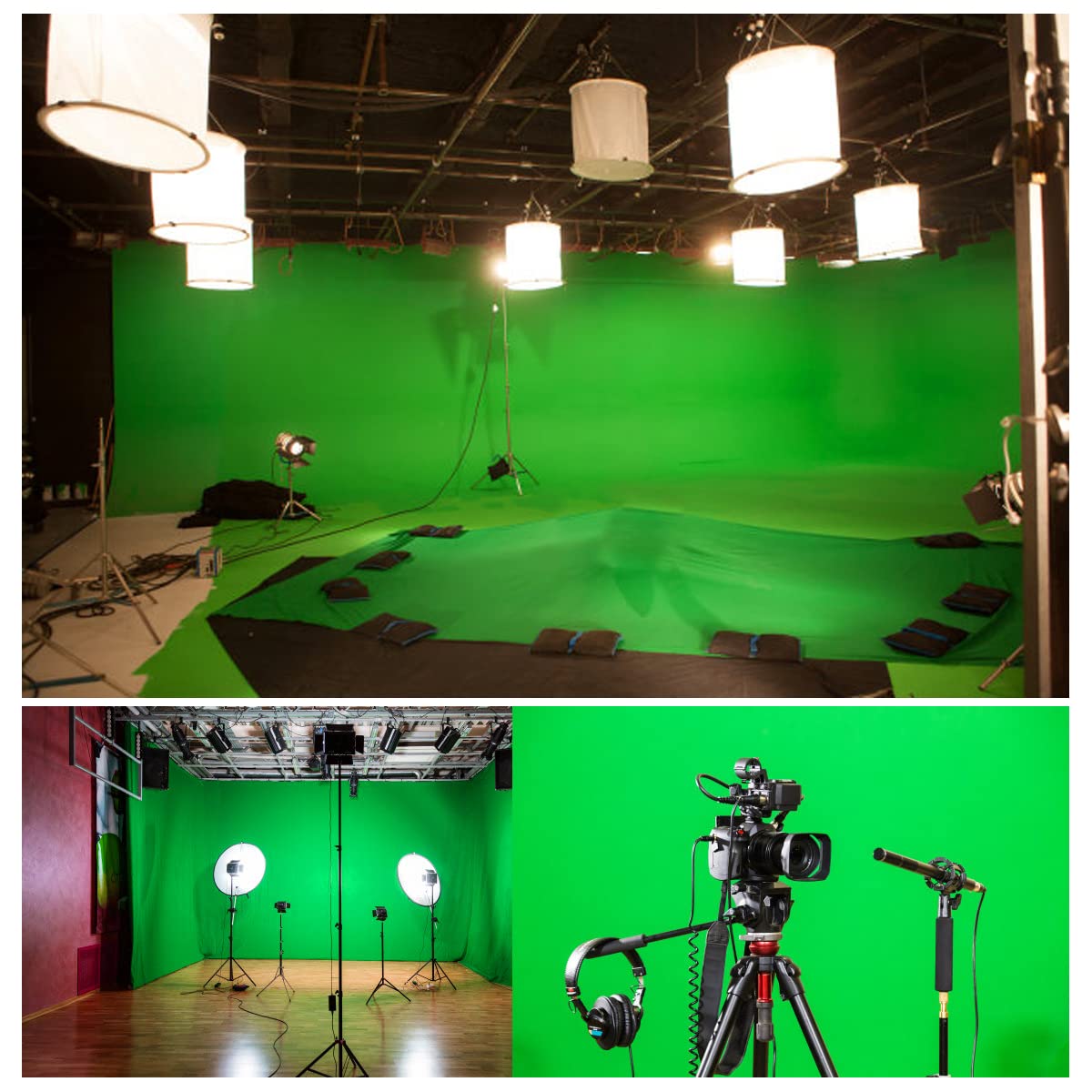 Sfondo Fotografico Kit, 2 x 2 m Verde Green Screen Kit per Studio Fotografico Supporto Regolabile con 5 Clip e Borsa per Il Trasporto per Servizi Fotografici Streaming Video