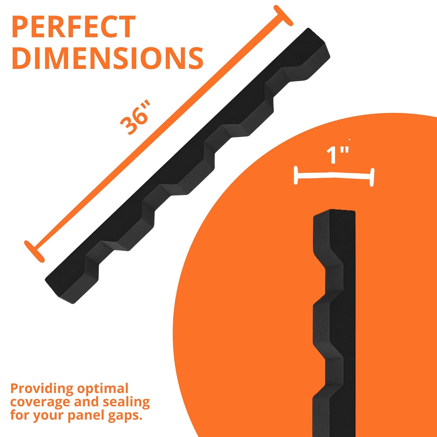 Closure Strips for Greca Corrugated Polycarbonate Panels, Foam Roof Seal 1” x 36” Black for Pergola, Greenhouse, Carport Roofing – 20 PCS