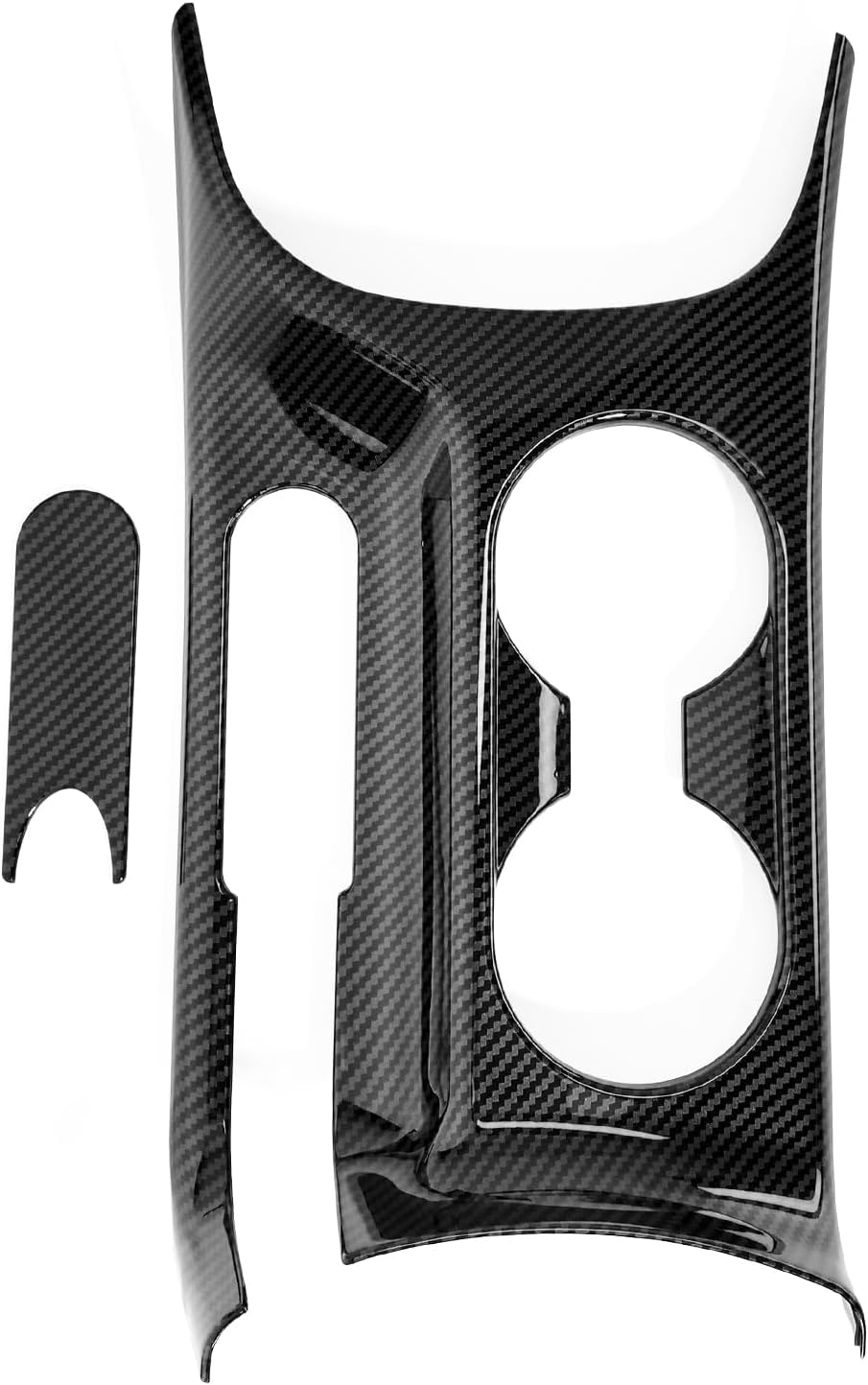 2PCS Cup Holder Trim Cover Compatible with Kia Soul 2020-2026 Accessories,Not for Electronic Handbrake Version (Carbon Fiber Pattern)