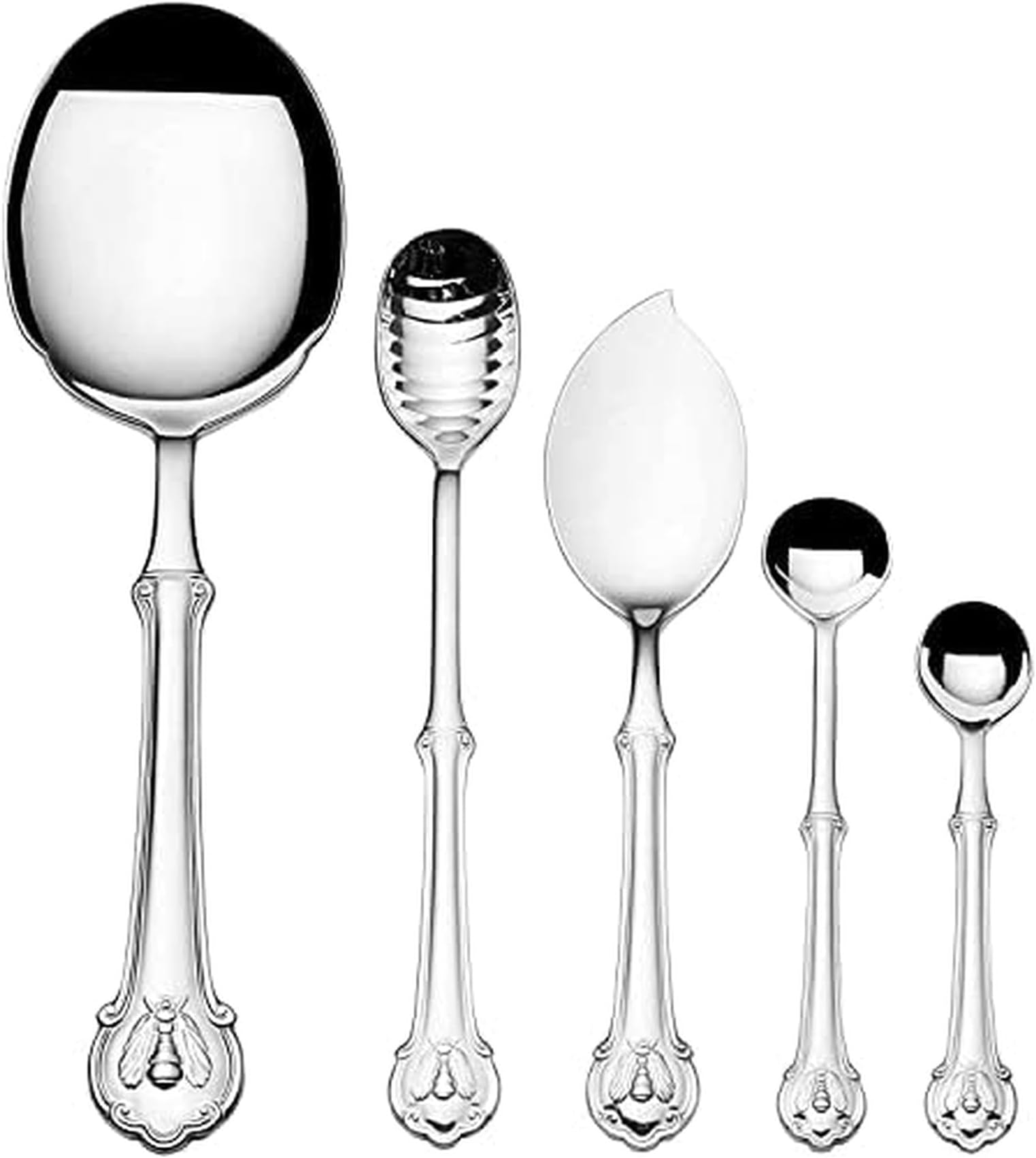 18.10 Napleon Bee 5 Piece Spoon Set,Silver,5272010