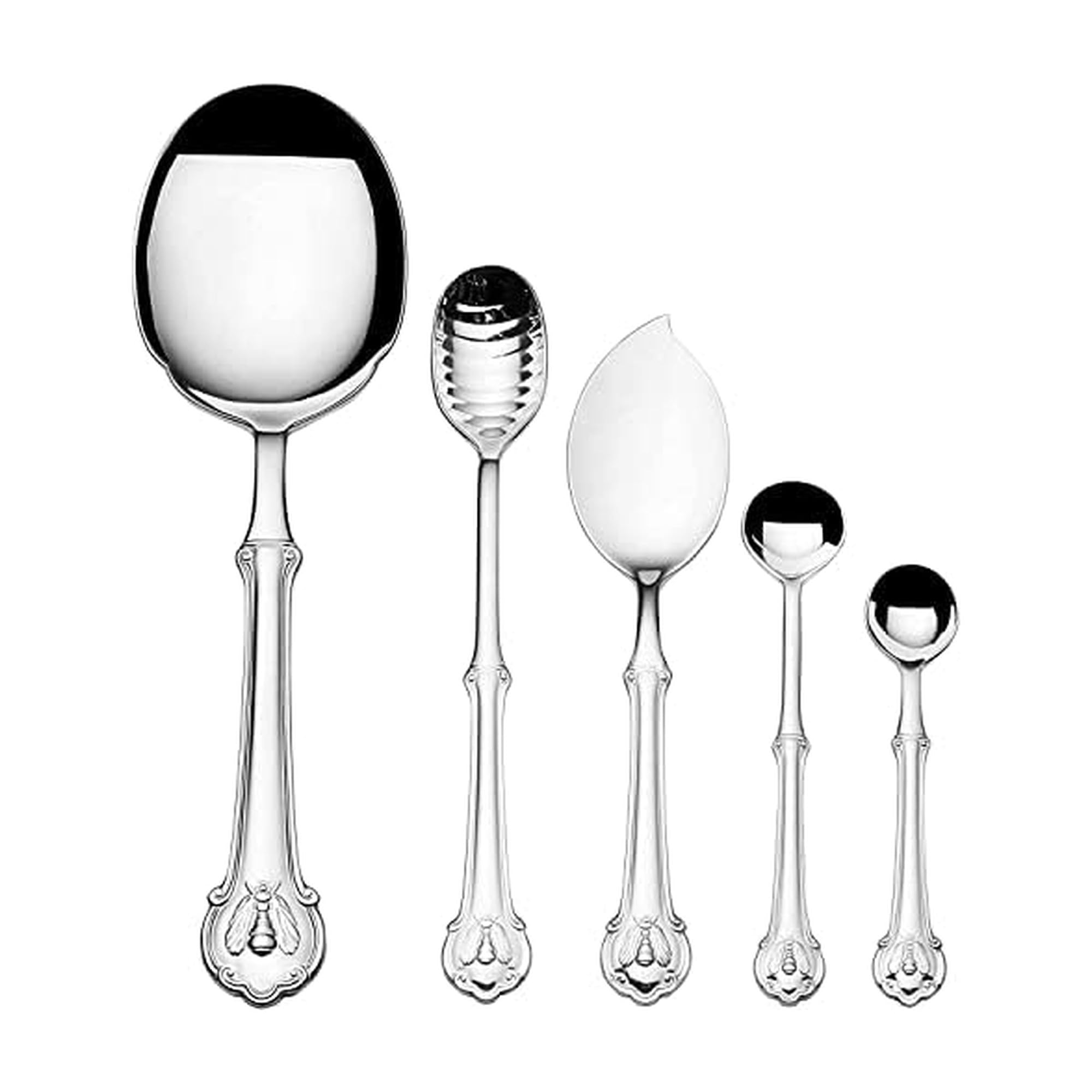 Wallace 18.10 Napleon Bee 5 Piece Spoon Set,Silver,5272010