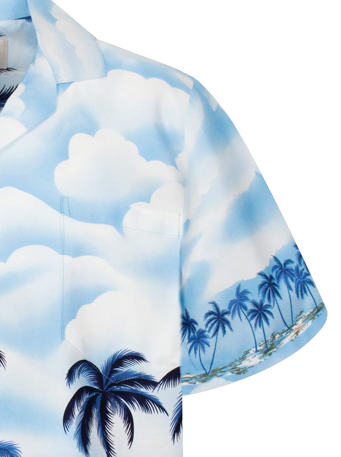 KY's Camicia hawaiana originale | da uomo | S – 8XL | manica corta | tasca frontale | stampa hawaiana | spiaggia palma | blu Blu XL